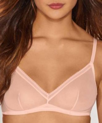 OnGossamer Cotton Mesh Bralette In Blush