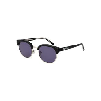 Replay Accessoires, unisex, Zwart, ONE Size, Aviator Zonnebril met Metalen Frame en UV-bescherming