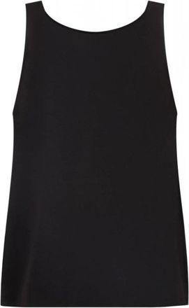 Emporio Armani Top met vloeiend cr&ecirc;pepaneel op de rug - Dames - Tops zonder mouwen - Zwart - 2XL - Polyester - Tops