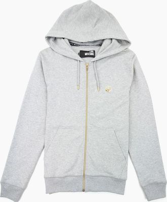Love Moschino Mens Love Moschino Metal Peace Hoody Light Grey - Size: 38