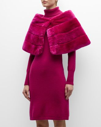 Gorski Horizontal Lamb Shearling Cape