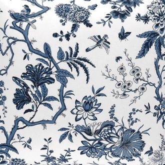 Ballard Designs Jardin Toile Duvet Cover - Indigo, Full/Queen - Ballard Designs
