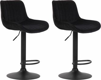 Clp Clp - Set De 2 Taburetes De Bar Lentini En Terciopelo Negro Negro