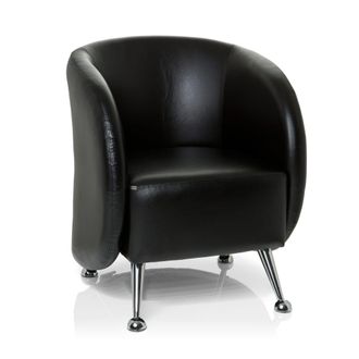 hjh OFFICE sillón tapizada Piel sintética Negro