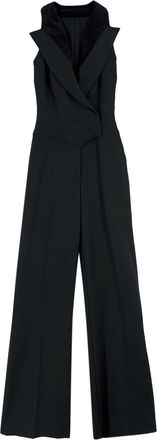 Elie Saab Black Jumpsuit with Velvet Lapels Size XXS
