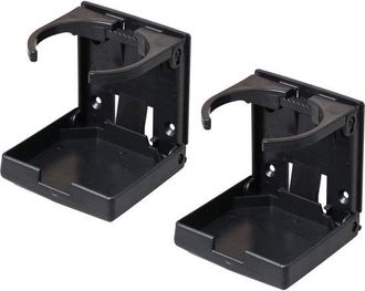 OEM Portavasos Plegable Y Ajustable Con Tornillos Y Cinta Adhesiva, Ideal Para Coche, Cami&oacute;n Y Barco (negro)