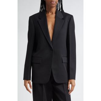 Jil Sander Boxy Tailored Wool Jacket in Black at Nordstrom, Size 6 Us