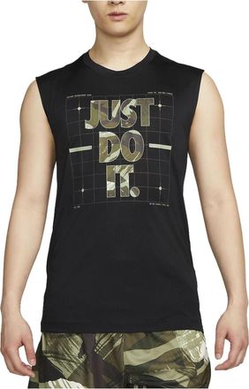 Nike Dri-FIT Mens Camo Sleeveless T-Shirt Black FJ2449-010