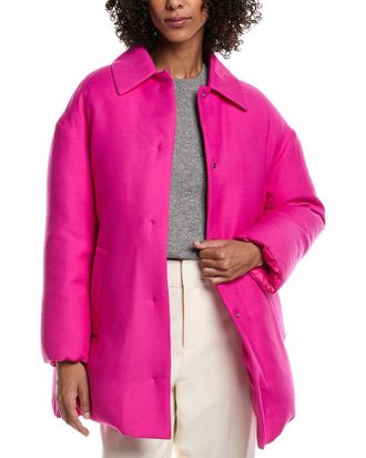 Valentino Wool & Silk-Blend Reversible Down Coat
