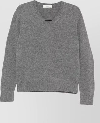 Dunst cashmere wool ribbed v-neck long-sleeve jumper