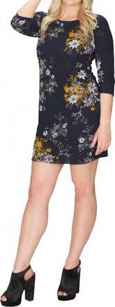 Papillon Floral Print Dress In Navy