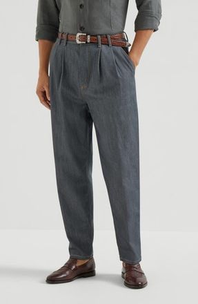 Brunello Cucinelli Comfort denim trousers in Medium Grey at Nordstrom, Size 54 It