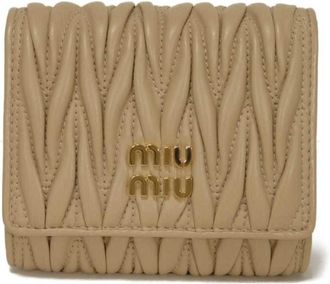 Miu Miu Beige Leather Wallet (Tri-Fold) (Pre-Owned)