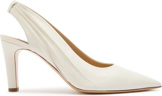 Gabriela Hearst Amari 90 Leather Slingback Pumps - Ivory