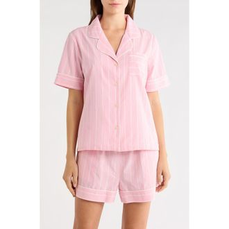 Nordstrom Classic Short Cotton Pajamas in Pink Jane Stripe at Nordstrom, Size X-Large