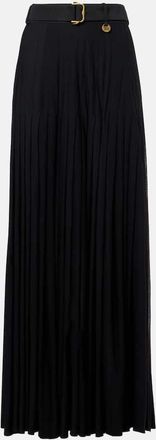 Burberry Gonna lunga in misto cotone a pieghe