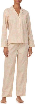 Lauren Ralph Lauren Cotton Blend Print Pajamas in Pink Pais at Nordstrom, Size X-Large