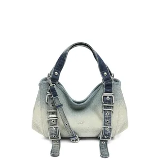 Diesel D-One-Small Top-handle Bag In Crystal Solarised Denim