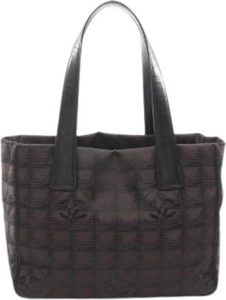 Chanel Pre-owned Tote Bags, female, Black, Size: ONE SIZE Pre-owned Vintage Nylon Tote Bag
