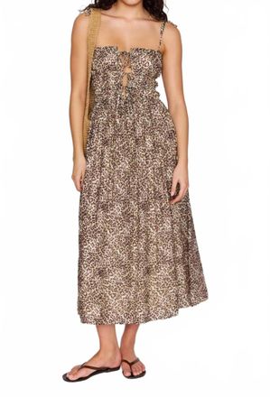 Minkpink Tahlia Tie Front Midi Dress In Leopard