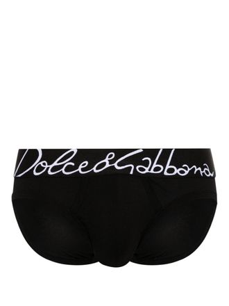 Dolce & Gabbana Slip con banda logo - Nero