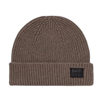 Paul Smith Merino en kasjmier muts - Heren - Accessoires - Bruin - Maat: ONE Size Kasjmier