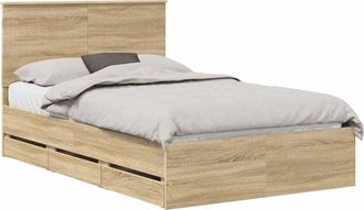 vidaXL Estructura De Cama Roble Sonoma 120 X 190 Cm Madera Ingenieril Vidaxl