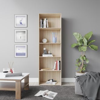 Vicco Librer&iacute;a Bob, Sonoma, 60 X 190 Cm Con 5 Compartimentos