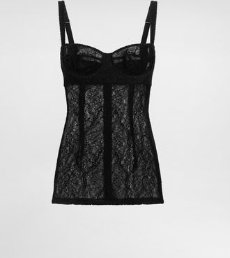 Dolce & Gabbana Lace Top With Underbust Cut - Woman Shirts And Tops Black 40