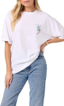 O'Neill Petal Oversize Cotton Graphic T-Shirt in White at Nordstrom, Size Small