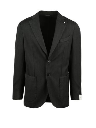 L.B.M. 1911 Tailored Wool Blazer with Notch Lapels and Patch Pockets