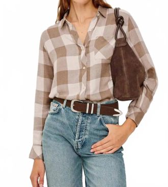 Rails Hunter Button Down Shirt In Dove Brown