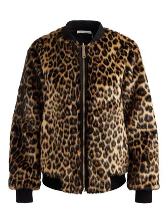 Alice & Olivia leopard-print bomber jacket - women - Fabric - S - Brown