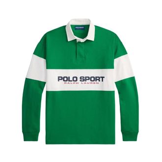 Ralph Lauren Polo Shirts, male, Multicolor, Size: XL Striped Long-Sleeve Polo