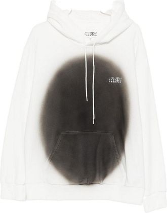 Maison Margiela White Sweatshirt In Cotton With Black Circle