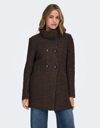 Only New Sophia giacca boucl&eacute; marrone