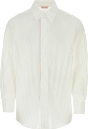 Valentino Garavani Mens White Tech Nylon Oversize Shirt - Size X-Small