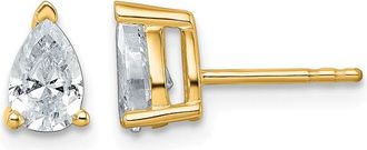 Diamond2Deal 14k Gold 1 ct Pear Lab Grown Diamond Stud Earrings VS Clarity, G-H Color