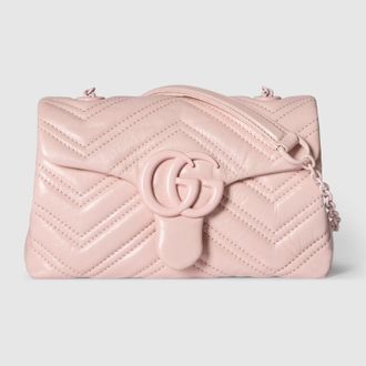 Gucci GG Marmont Mini Shoulder Bag, Pink, Leather