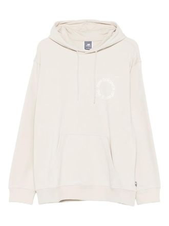 New Balance circular-logo print hoodie - Neutrals