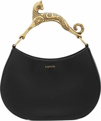 Lanvin Hobo Cat Leather Bag in Black at Nordstrom