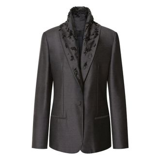 Alberta Ferretti Blazers, female, Black, S, Fantasy Grey Jacket
