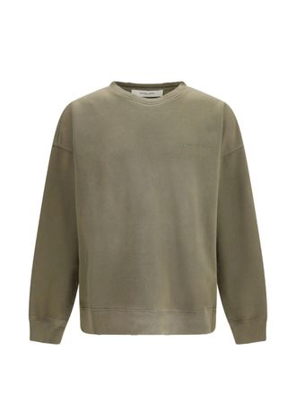 Golden Goose Journey unisex girocollo in pile di cotone tinto effetto sbiancato con ricamo