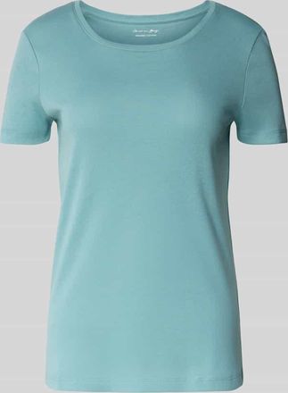 Christian Berg T-Shirt mit geripptem Rundhalsausschnitt in Aqua, Größe M