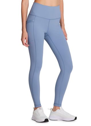 Avalanche Full Length Hiking Legging for Women, Ultra Soft Squat Proof Outdoor Workout Leggings with Zipper Pocket, Zip Light Blue, Large