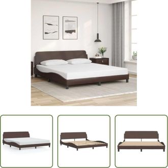 vidaXL Letto con testiera - Giroletto Dover Marrone 180x200 cm in Similpelle