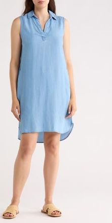 Beach Lunch Lounge Jinni Split Neck Sleeveless Denim Shift Dress in Light Wash at Nordstrom Rack, Size X-Small
