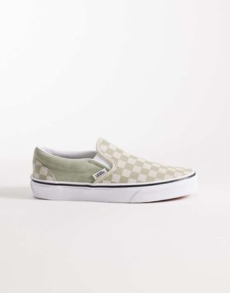 Vans Sneakers senza lacci verde salvia a scacchi