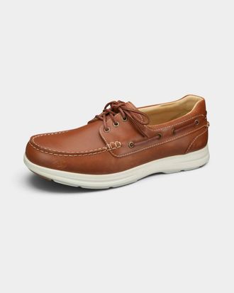 Samuel Hubbard Mens New Endeavor Boat Shoe In Cognac