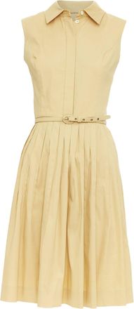 Oscar De La Renta Oscar De La Renta cotton blend pleated shirt dress